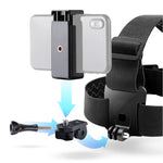 GoPro HERO10 Black / HERO9 Black /8 /7 /6 /5、Xiaoyiおよびその他のアクションカメラ、スマートフォン用伸縮マウントベルト 調節可能ヘッドストラップ 電話クランプ＆ネジ＆S型アダプター付き