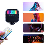 MJ88 ポケット 3000-7000K+RGB フルカラービューティーフィルライト ハンドヘルドカメラ撮影 ストリーマー LEDライト リモコン付き MJ88