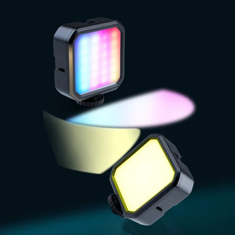 MJ88 ポケット 3000-7000K+RGB フルカラービューティーフィルライト ハンドヘルドカメラ撮影 ストリーマー LEDライト リモコン付き MJ88