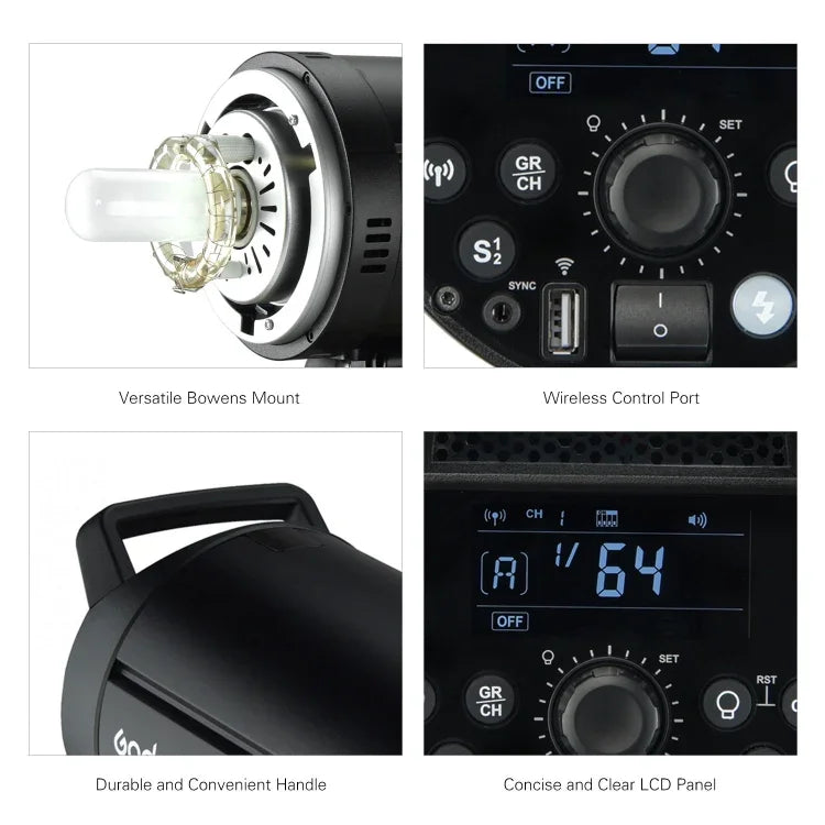Godox DP600III スタジオフラッシュライト 600Ws ボーエンズマウント スタジオスピードライト, DP600III
