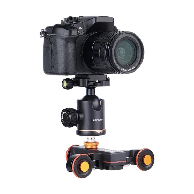 YELANGU L4X カメラホイールドリー II 電動トラックスライダー 3輪ビデオプーリー ローリングドリーリモコン付き DSLR / ホームDVカメラ、GoPro、スマートフォン対応、耐荷重：3kg、L4Xドリーカー ブラック