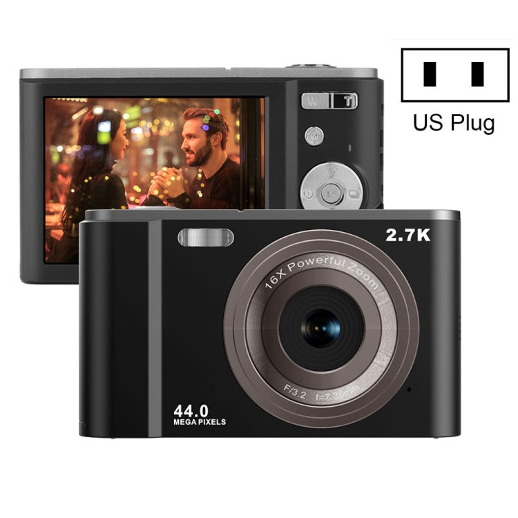 DC302 2.88インチ 4400万画素 16倍ズーム 2.7K フルHD デジタルカメラ 子供用カードカメラ、USプラグ、DC302、USプラグ
