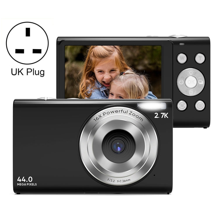 DC402 2.4インチ 4400万画素 16倍ズーム 2.7K フルHD デジタルカメラ 子供用カードカメラ、UKプラグ、UKプラグ