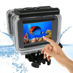 GoPro HERO6 /5 タッチスクリーン 45m 防水ハウジング保護ケース バックル付き ベーシックマウント＆ネジ レンズ取り外し不要 45m防水