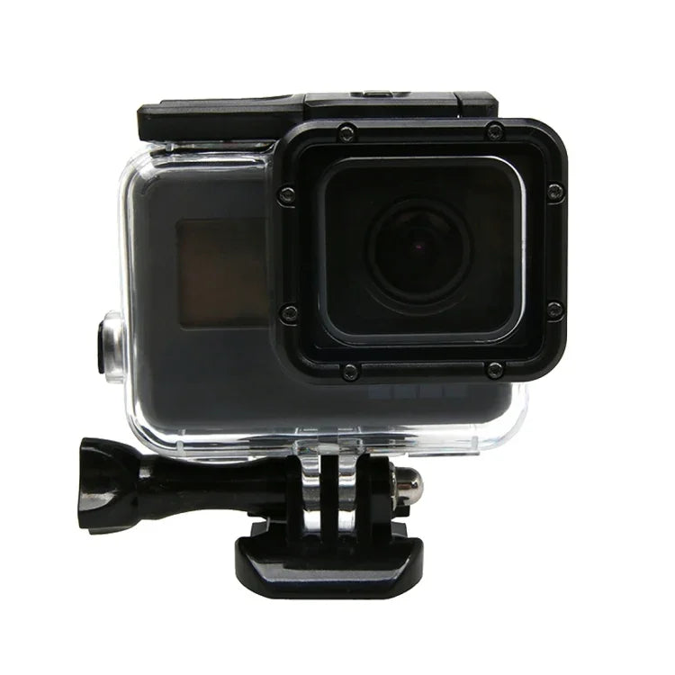 GoPro HERO6 /5 タッチスクリーン 45m 防水ハウジング保護ケース バックル付き ベーシックマウント＆ネジ レンズ取り外し不要 45m防水