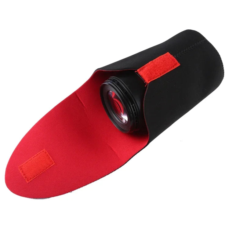 5-in-1 一眼レフカメラレンズパッケージ 厚手耐衝撃ネオプレンレンズ収納バッグ 粘着控除付き、5-in-1