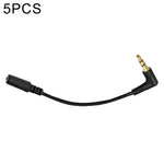 5個セット 13cm L字型 3.5mm オーディオ オス-メス PCカメラマイクアダプターケーブル L字型 3.5mm