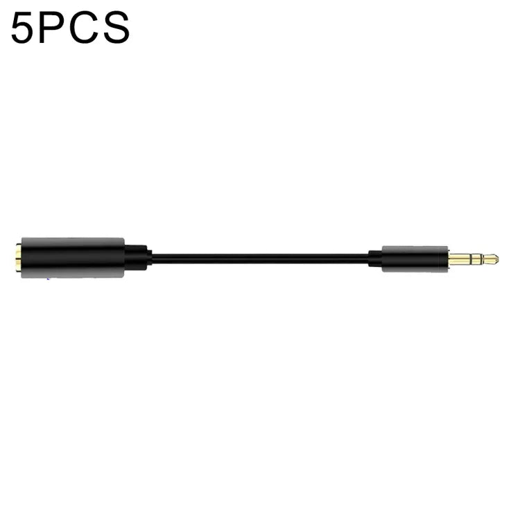5個セット 13cm 金属製 3.5mm オーディオ 4極メス-3極オス マイクアダプターケーブル 4極から3極アダプターケーブル