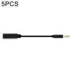 5個セット 13cm 金属製 3.5mm オーディオ 4極メス-3極オス マイクアダプターケーブル 4極から3極アダプターケーブル
