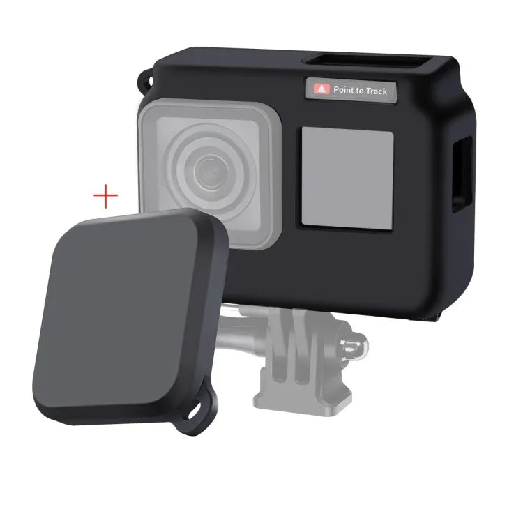 Insta360 One R 4K用フレーム付き衝撃吸収シリコン保護ケース レンズキャップカバー付き、4Kケース＋レンズキャップ