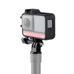 Insta360 One R用プラスチックフレームマウント保護ケースケージ 三脚ベースアダプター＆ロングスクリュー＆コールドシューベース付き、コールドシューフレーム