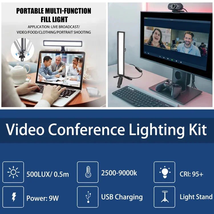 LUXCeO WS66 USB LED ライブビデオライト 2500K-9000K バイカラー ノートパソコン会議用補助光, WS66
