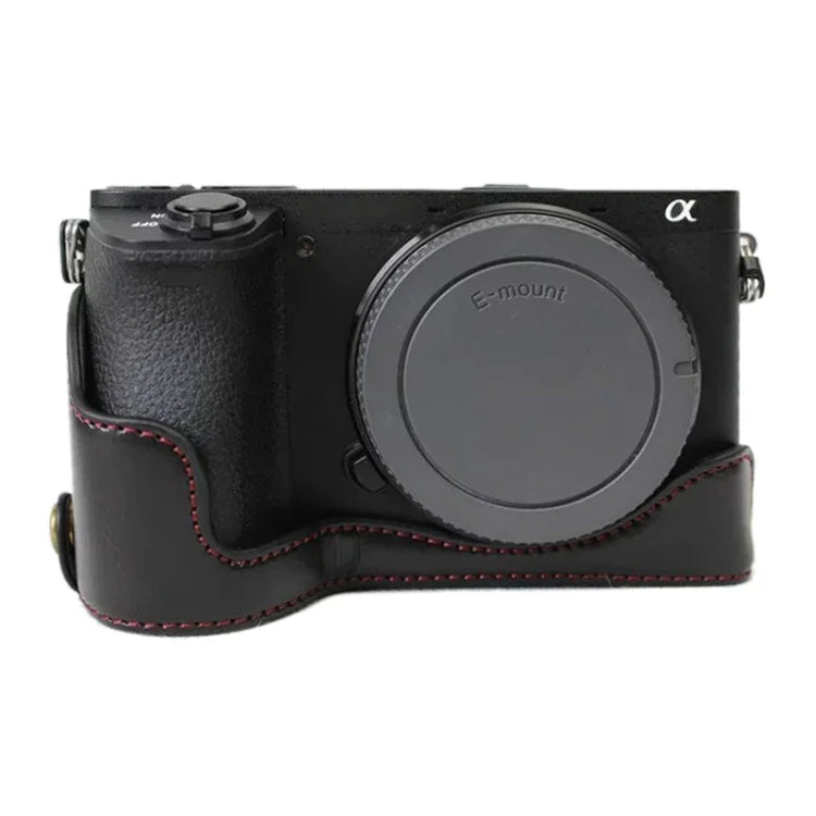 1/4インチネジ PUレザー カメラハーフケースベース Sony ILCE-A6500 / A6500用, Sony ILCE-A6500 / A6500用