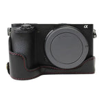 1/4インチネジ PUレザー カメラハーフケースベース Sony ILCE-A6500 / A6500用, Sony ILCE-A6500 / A6500用