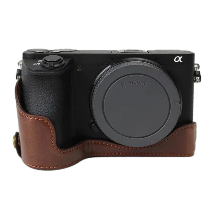 1/4インチネジ PUレザー カメラハーフケースベース Sony ILCE-A6500 / A6500用, Sony ILCE-A6500 / A6500用