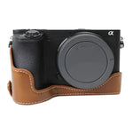 1/4インチネジ PUレザー カメラハーフケースベース Sony ILCE-A6500 / A6500用, Sony ILCE-A6500 / A6500用