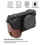 1/4インチネジ PUレザー カメラハーフケースベース Sony ILCE-A6500 / A6500用, Sony ILCE-A6500 / A6500用