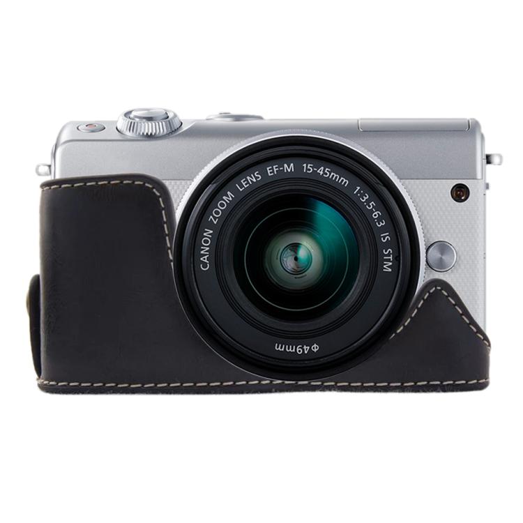 1/4インチネジ PUレザー カメラハーフケースベース Canon EOS M100用, Canon EOS M100用
