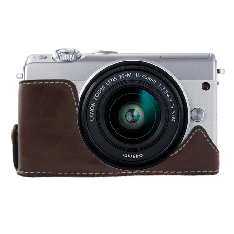 1/4インチネジ PUレザー カメラハーフケースベース Canon EOS M100用, Canon EOS M100用