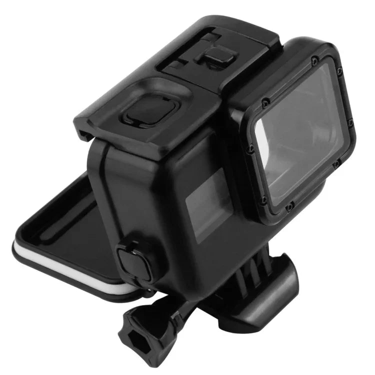 GoPro HERO5用 2-in-1 タッチスクリーンバックカバー＋45m防水ハウジング保護ケース（装着時レンズ分解不要） バックル付きベーシックマウント＆リードスクリュー、レンズ分解不要