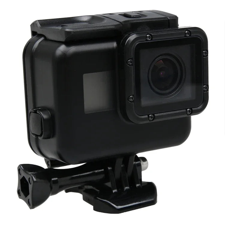 GoPro HERO6 / 5用 2-in-1 タッチスクリーンバックカバー＋45m防水ハウジング保護ケース（装着時レンズ分解必要） バックル付きベーシックマウント＆リードスクリュー、レンズ分解必要