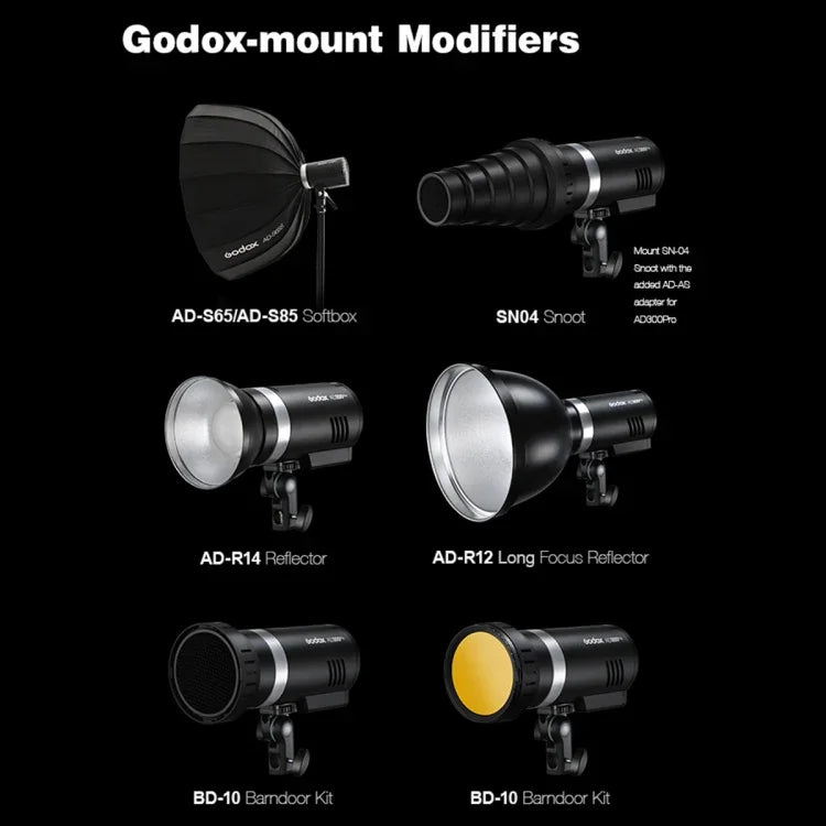 Godox AD300 Pro 300Ws TTL HSS ポケットフラッシュ アウトドアスピードライトキット, AD300 Pro