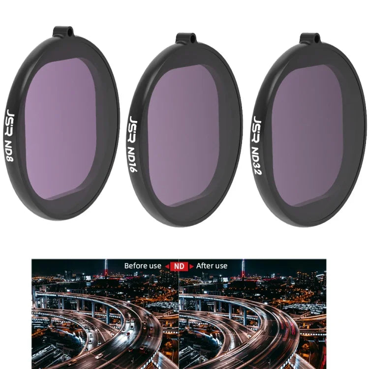 JSR 丸型ハウジング 3-in-1 ND8+ND16+ND32 レンズフィルター GoPro HERO8 Black用, 3-in-1 NDレンズ