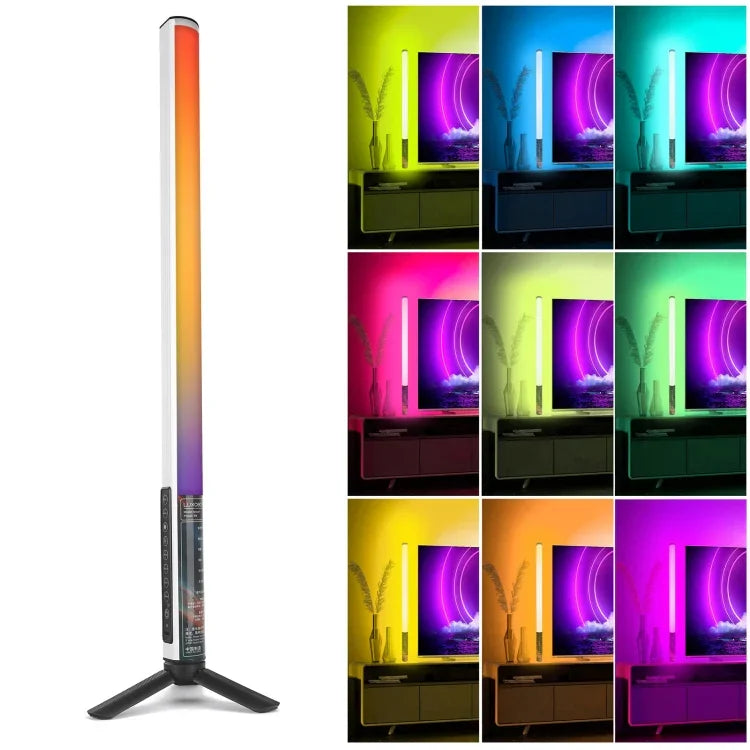 LUXCeO Mood1 50cm RGBカラフル雰囲気リズムLEDスティック ハンドヘルド ビデオ写真用補助光 三脚付き、50cm三脚付き
