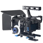 YELANGU YLG1105A ハンドル付きビデオカメラケージ スタビライザーキット マットボックス＆フォローフォーカス付き Panasonic Lumix DMC-GH4＆G7 / Sony A7＆A7S＆A7R＆A7RII＆A7SII用、YLG1105A