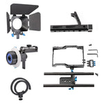 YELANGU YLG1105A ハンドル付きビデオカメラケージ スタビライザーキット マットボックス＆フォローフォーカス付き Panasonic Lumix DMC-GH4＆G7 / Sony A7＆A7S＆A7R＆A7RII＆A7SII用、YLG1105A