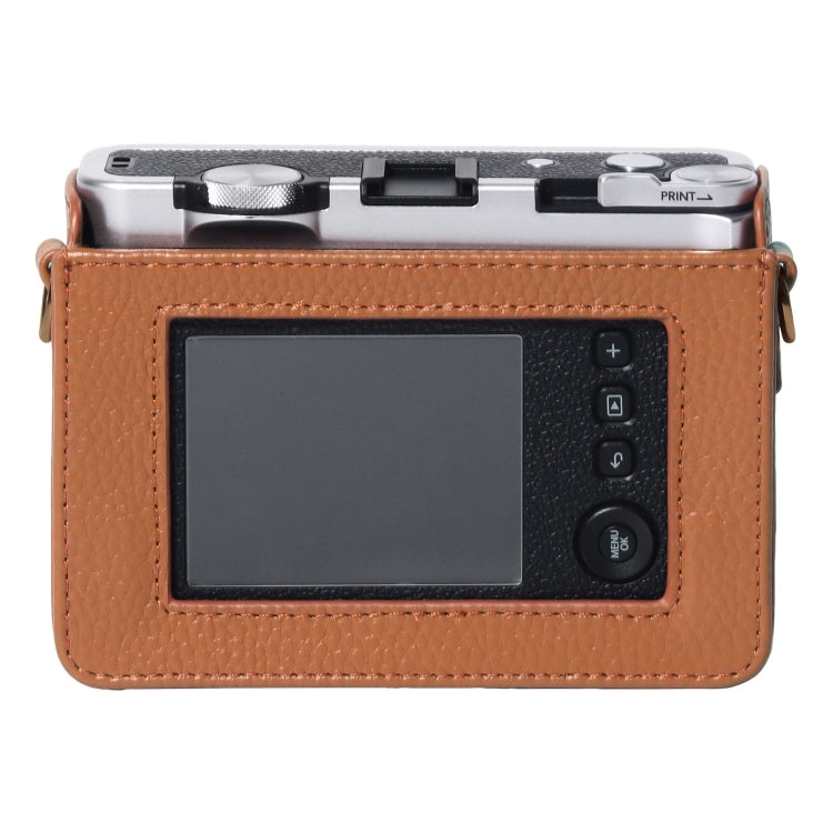 FUJIFILM instax mini Evo用 フルボディカメラ 本革ケースバッグ ストラップ付き、FUJIFILM instax mini Evo用