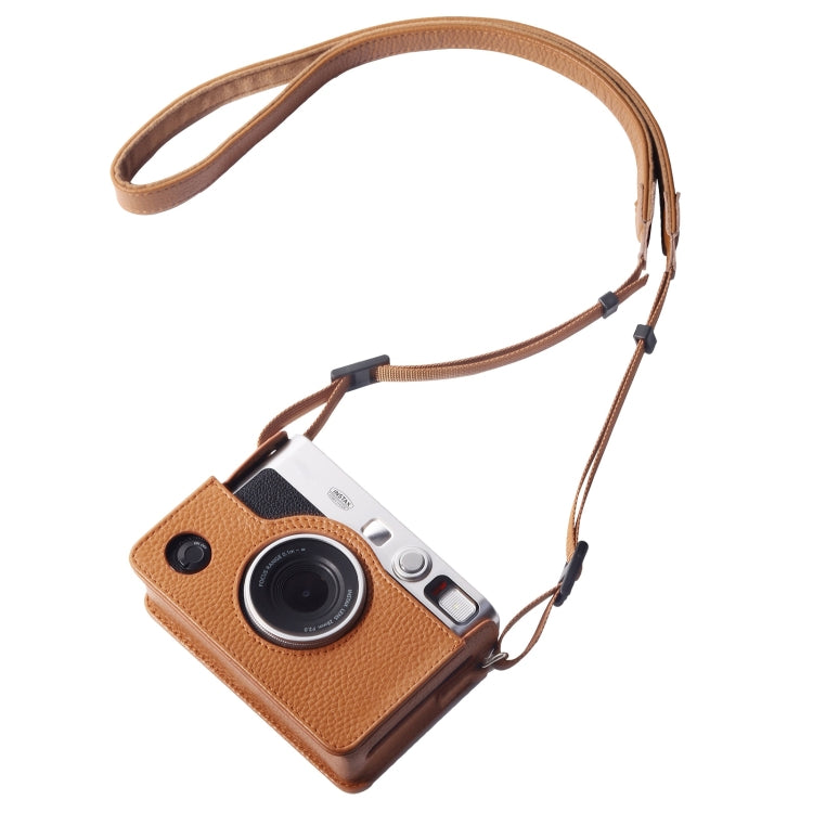 FUJIFILM instax mini Evo用 フルボディカメラ 本革ケースバッグ ストラップ付き、FUJIFILM instax mini Evo用