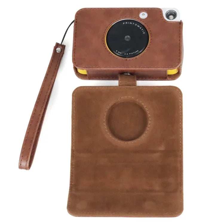 Kodak PRINTOMATIC用 フルボディカメラ PUレザーケース バッグ ストラップ付き、Kodak PRINTOMATIC用