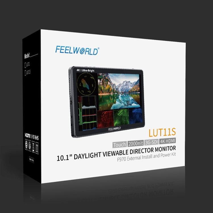 FEELWORLD LUT11S 10.1インチ 超高輝度 2000nit タッチスクリーン DSLRカメラフィールドモニター、3G-SDI 4K HDMI 入出力 1920 x 1200 IPSパネル、LUT11S