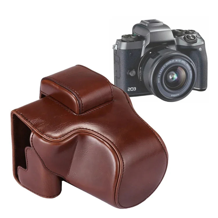 フルボディカメラ PUレザーケースバッグ ストラップ付き Canon EOS M5用、EOS M5用