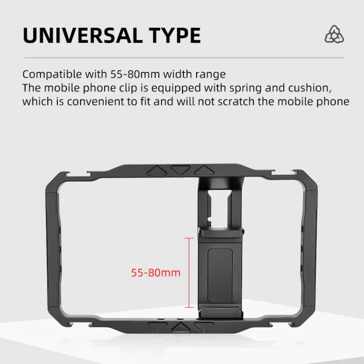 YELANGU LW-B01-1 Vloggingライブ配信スマートフォンビデオリグ メタルケージ, LW-B01-1