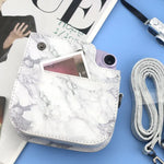 FUJIFILM instax mini 11 / 9 / 8 マーブルフルボディレザーケース カメラバッグ ストラップ付き