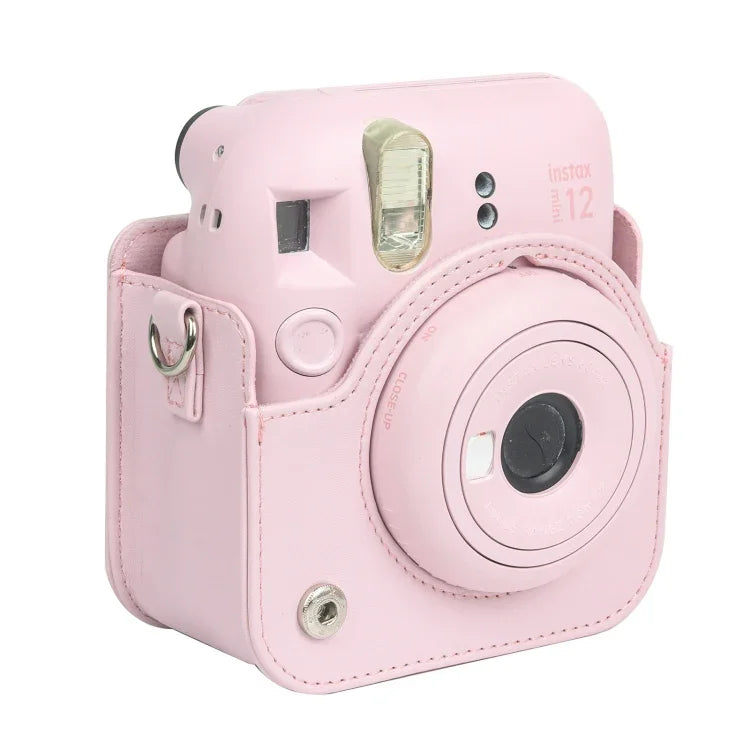 FUJIFILM instax mini 12用 フルボディレザーケース カメラバッグ ストラップ付き