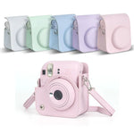 FUJIFILM instax mini 12用 フルボディレザーケース カメラバッグ ストラップ付き