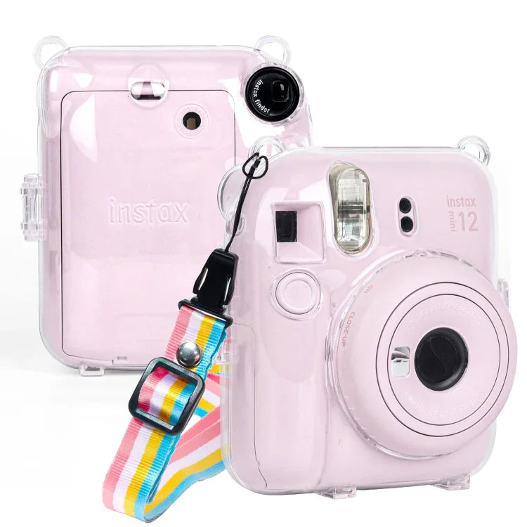 FUJIFILM Instax mini 12用 クリスタルハードケース カメラバッグ ショルダーストラップ付き, FUJIFILM Instax mini 12用