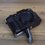 FUJIFILM X-T5用 1/4インチネジ PUレザーカメラハーフケースベース, FUJIFILM X-T5用