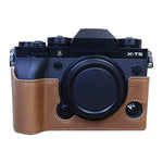 FUJIFILM X-T5用 1/4インチネジ PUレザーカメラハーフケースベース, FUJIFILM X-T5用