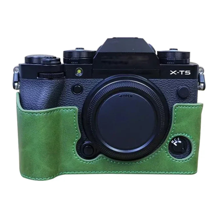 FUJIFILM X-T5用 1/4インチネジ PUレザーカメラハーフケースベース, FUJIFILM X-T5用