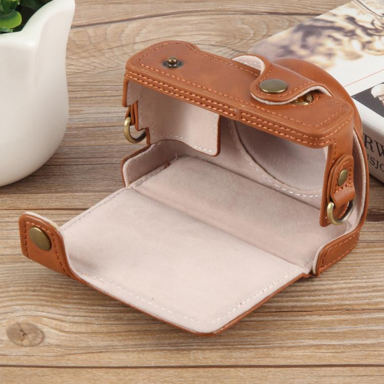 Sony ZV-1F Vlogカメラ用 フルボディレザーカメラケースバッグ ストラップ付き, Sony ZV-1F用