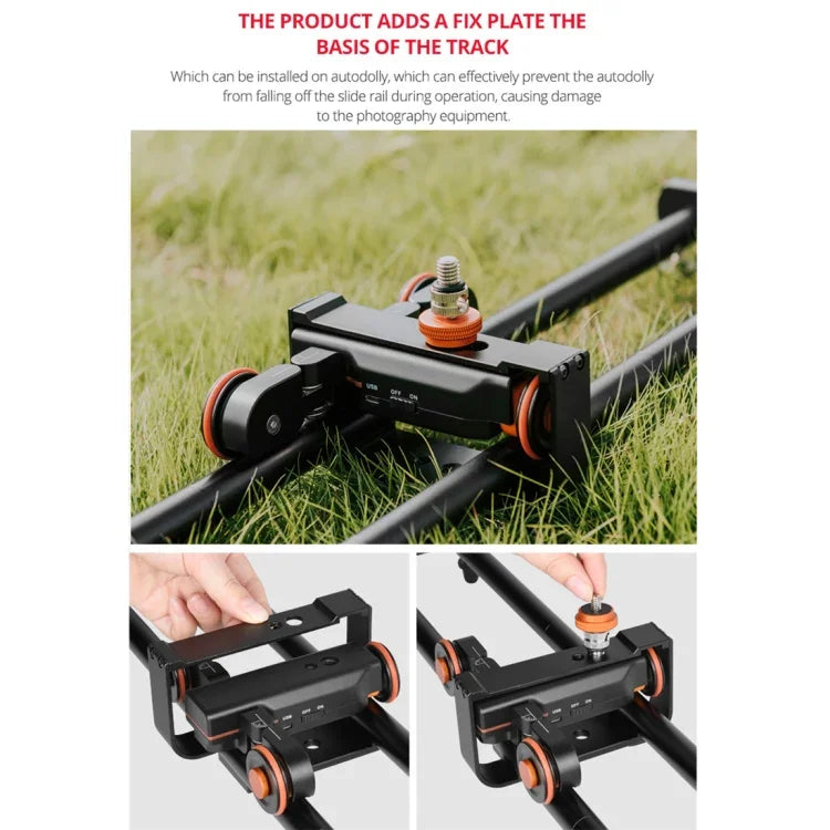 YELANGU YLG0119A 60cmスプライススライドレールトラック＋一眼レフカメラ／ビデオカメラ用トロリー用レールバックル、60cmレールトラック＋レールバックル