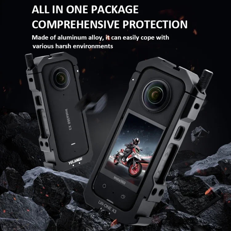 Insta360 X3 YELANGU LW-ONE X3 メタルケージ拡張フレームケース、LW-ONE X3対応