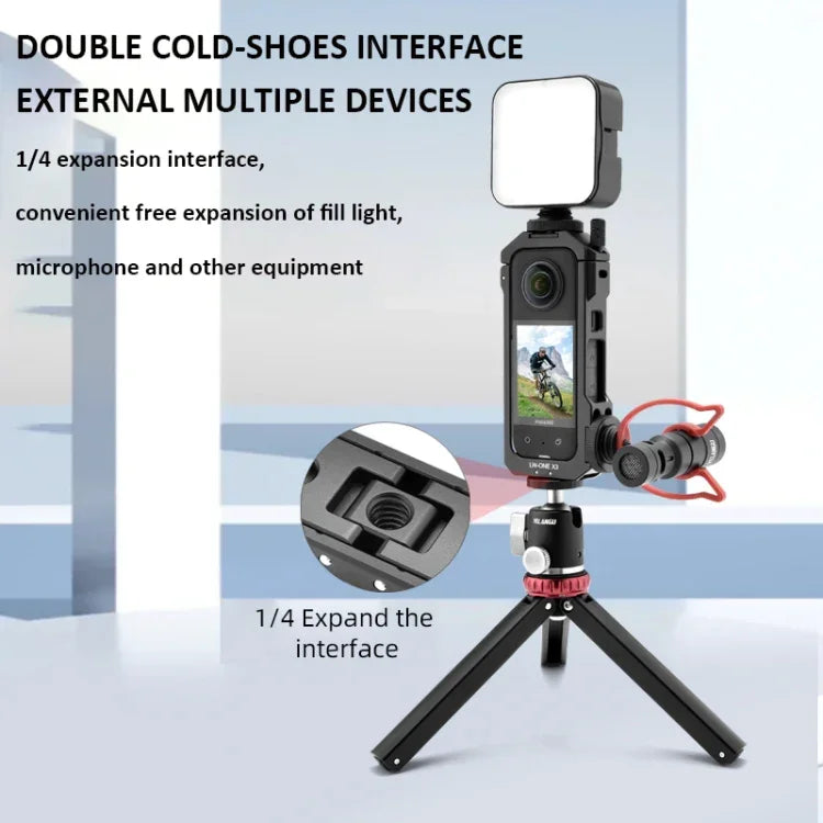 Insta360 X3 YELANGU LW-ONE X3 メタルケージ拡張フレームケース、LW-ONE X3対応