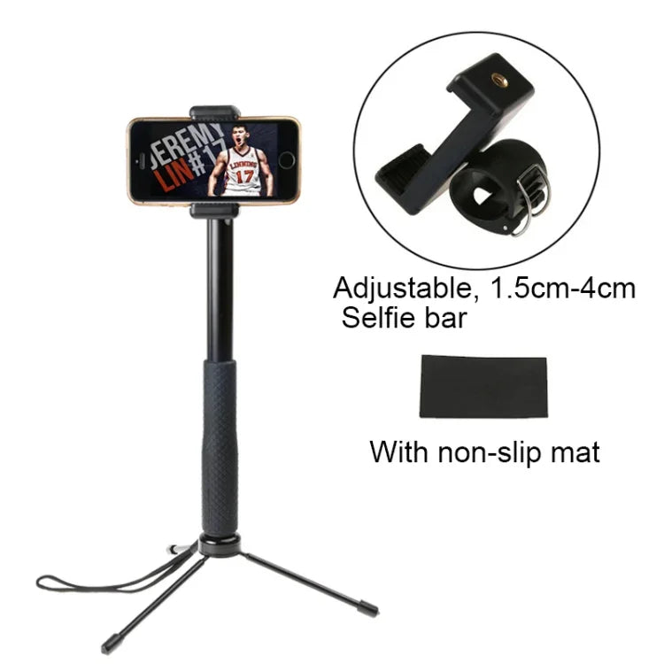 30-93cm グリップ折りたたみ式三脚ホルダー 多機能セルフィースティックモノポッド GoPro, Insta360, DJI他アクションカメラ・スマホ用, 長さ: 30-93cm