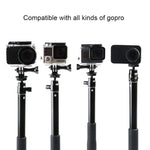 30-93cm グリップ折りたたみ式三脚ホルダー 多機能セルフィースティックモノポッド GoPro, Insta360, DJI他アクションカメラ・スマホ用, 長さ: 30-93cm