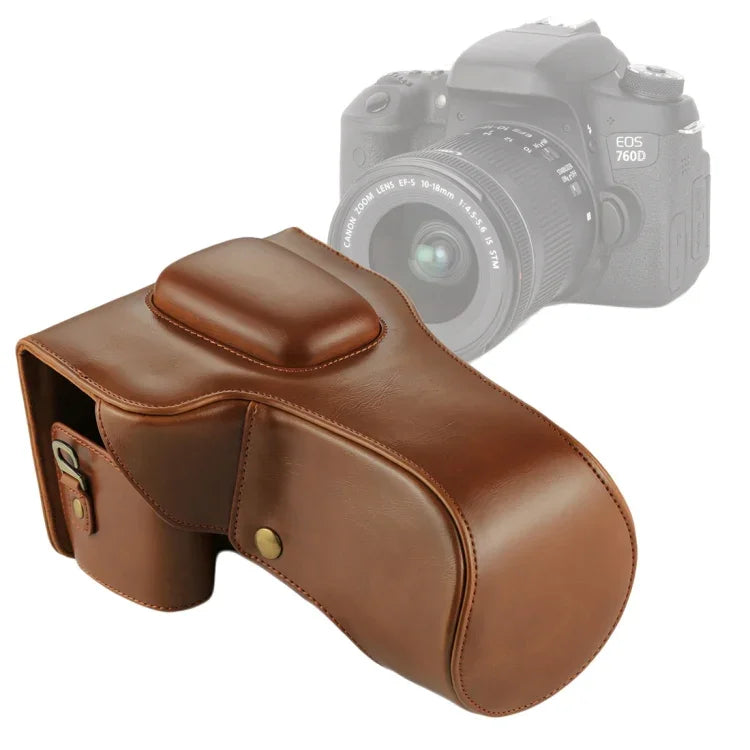 フルボディカメラPUレザーケースバッグ Canon EOS 760D / 750D（18-135mmレンズ）用、EOS 760D用